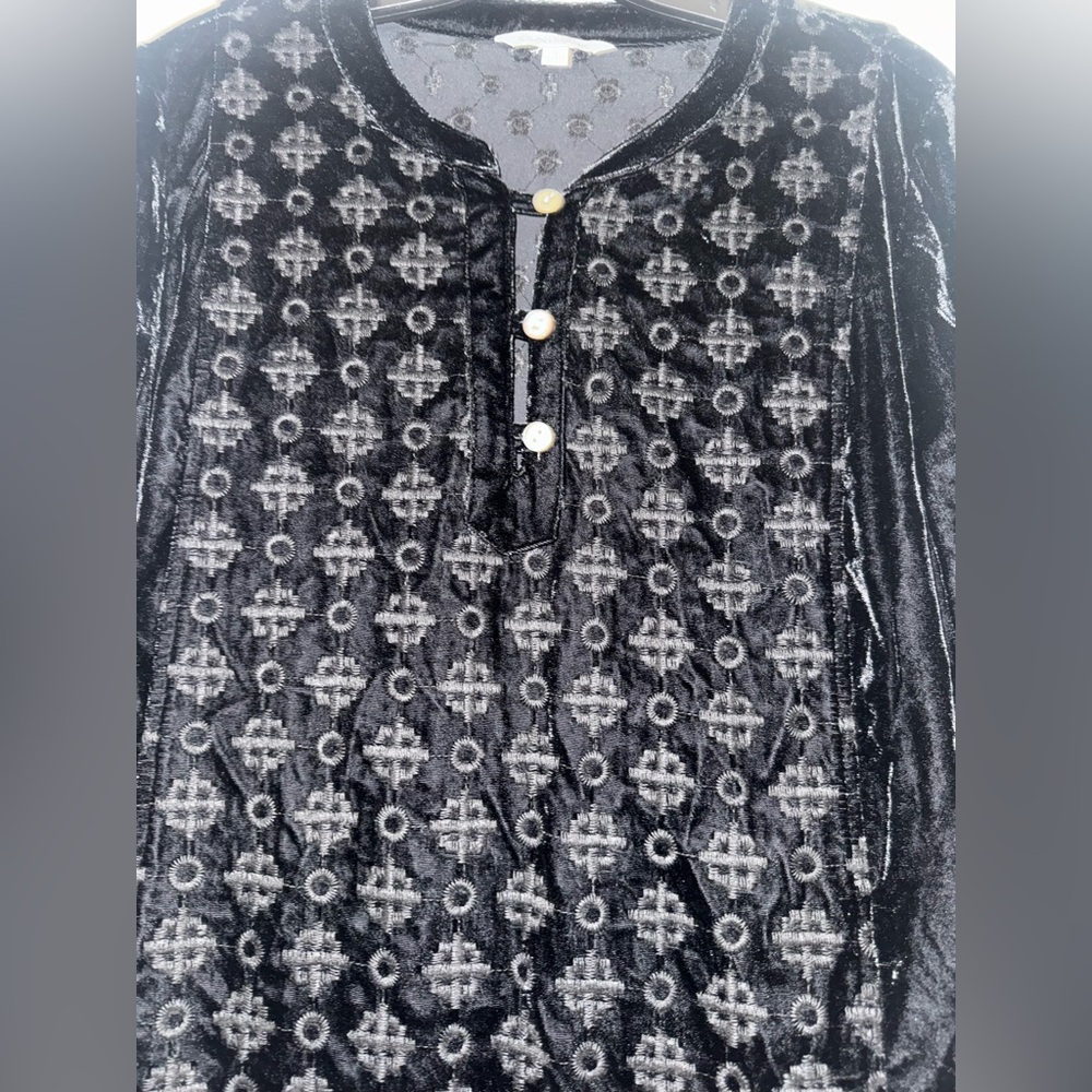 John Mark Black Patterned Blouse - image 3